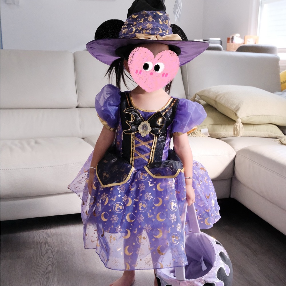 Disney Purple and Gold Witch Costume for Kids with hats